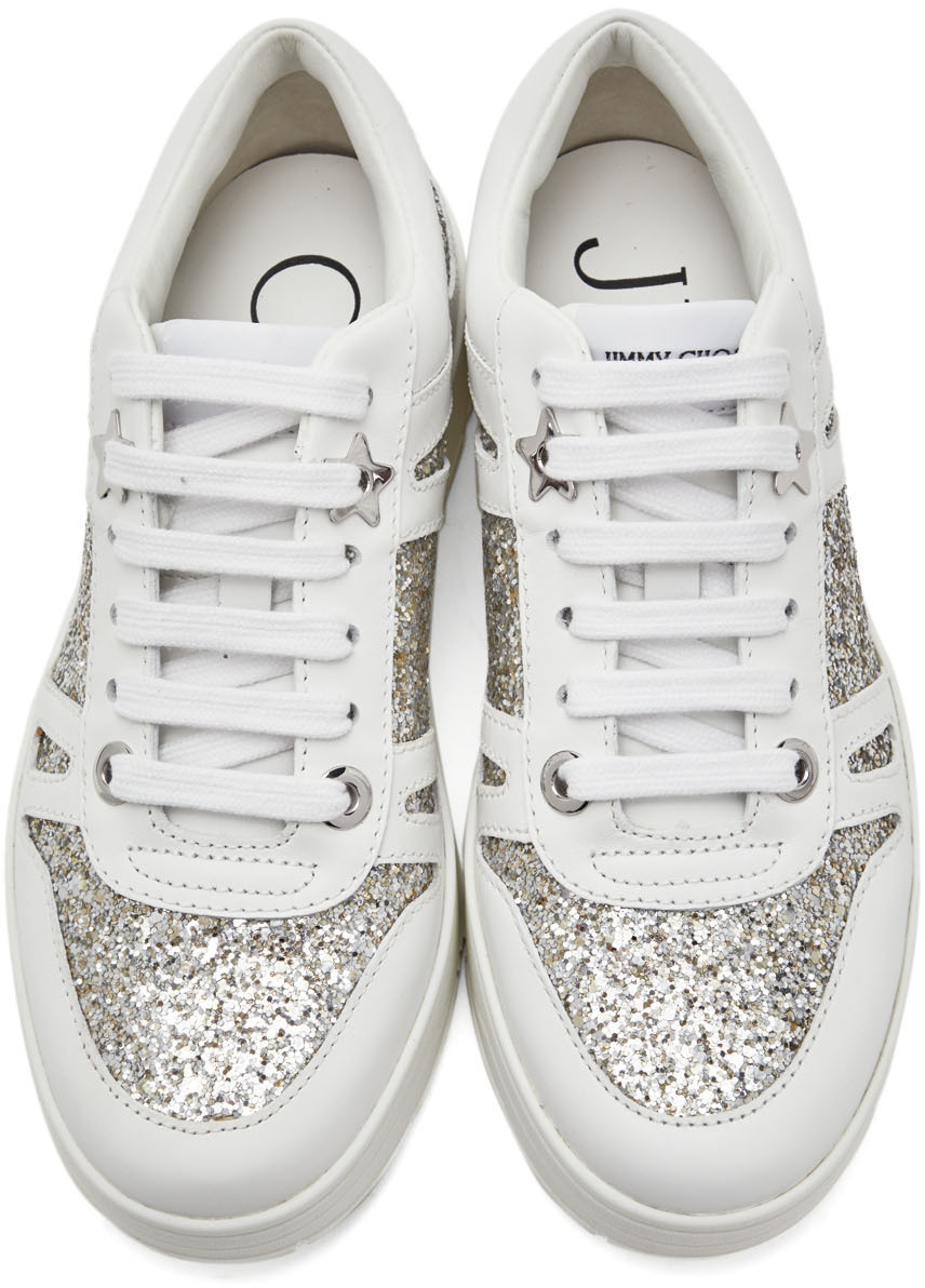 Jimmy choo miami silver on sale trainers