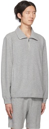 Theory Gray Allons Zip-Up Sweater