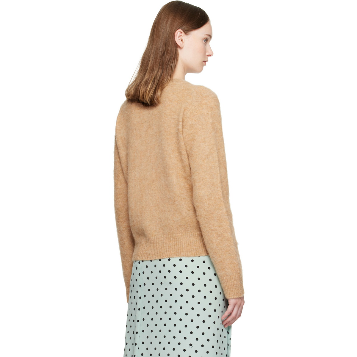 GANNI Beige Brushed Alpaca Forest Teddy Sweater