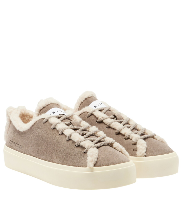 Photo: Inuikii Shearling-trimmed suede low-top sneakers
