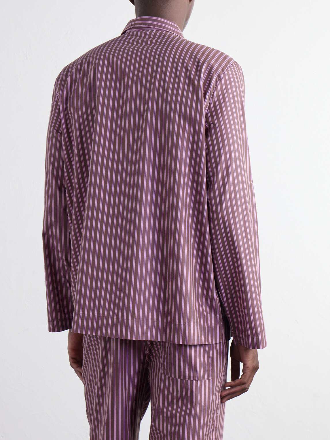 TEKLA - Striped Organic Cotton-Poplin Pyjama Shirt - Pink