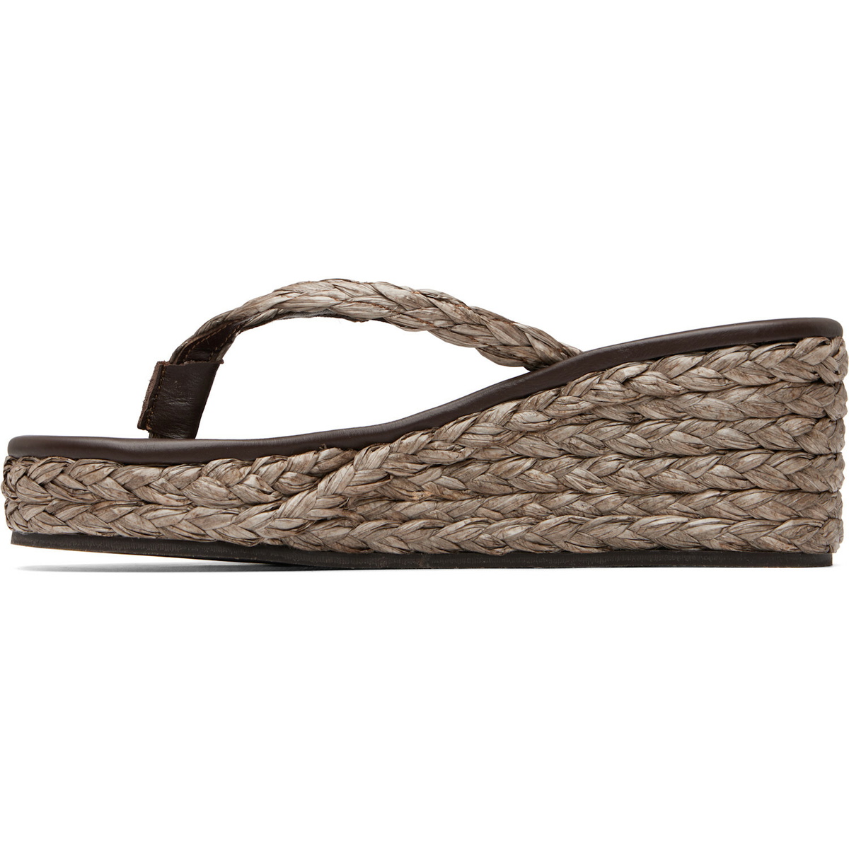 Ancient Greek Sandals Brown Etheria Low Wedge Heeled Sandals