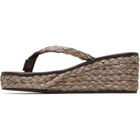 Ancient Greek Sandals Brown Etheria Low Wedge Heeled Sandals