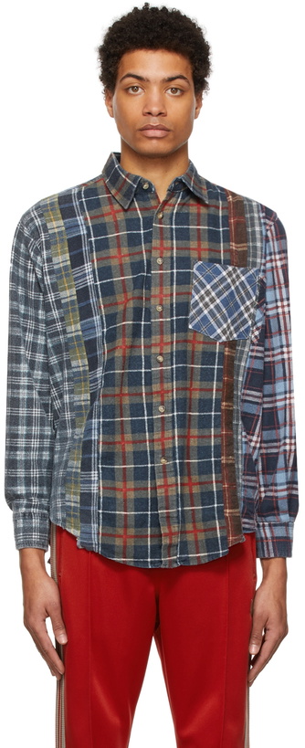 Photo: Needles Multicolor Rebuild Upcycled Seven Cut Flannel Shirt