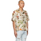 AMIRI Beige Silk Psychedelic Short Sleeve Shirt