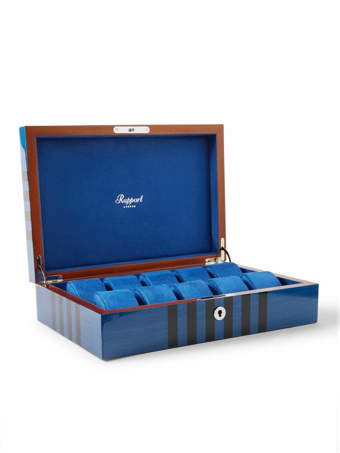 Photo: Rapport London - Labyrinth Striped Lacquered Wood 10-Piece Watch Box