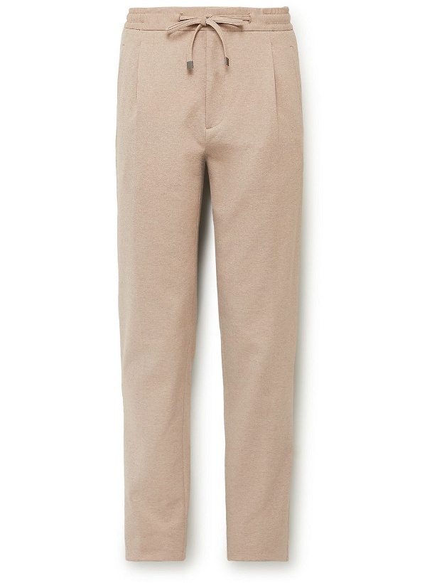 Photo: Lardini - Cotton-Blend Jersey Drawstring Trousers - Neutrals