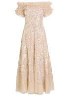 Needle & Thread Off-the-shoulder Sequin-embellished Tulle Gown Light Pink