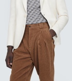 Giorgio Armani Wool-blend corduroy tapered pants