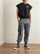 Y,IWO - Lessons Tapered Logo-Print Cotton-Jersey Sweatpants - Gray