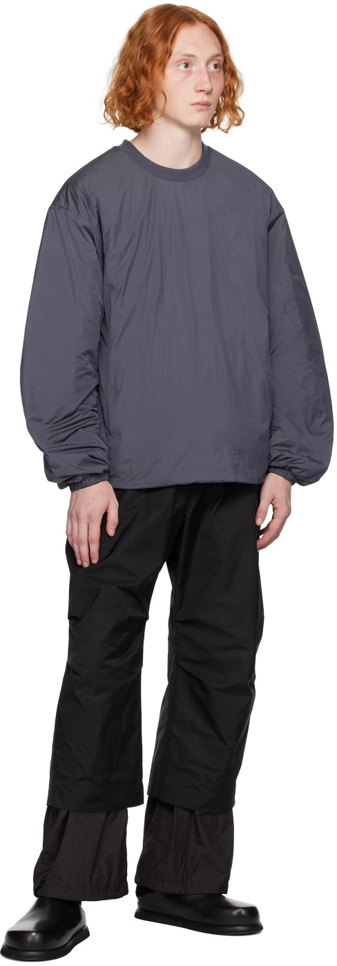AMOMENTO Gray Quilted Reversible Sweatshirt