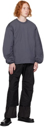 AMOMENTO Gray Quilted Reversible Sweatshirt