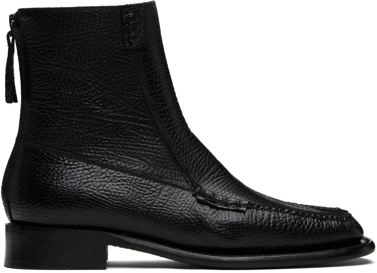 HEREU Black Quadra Grainy Boots