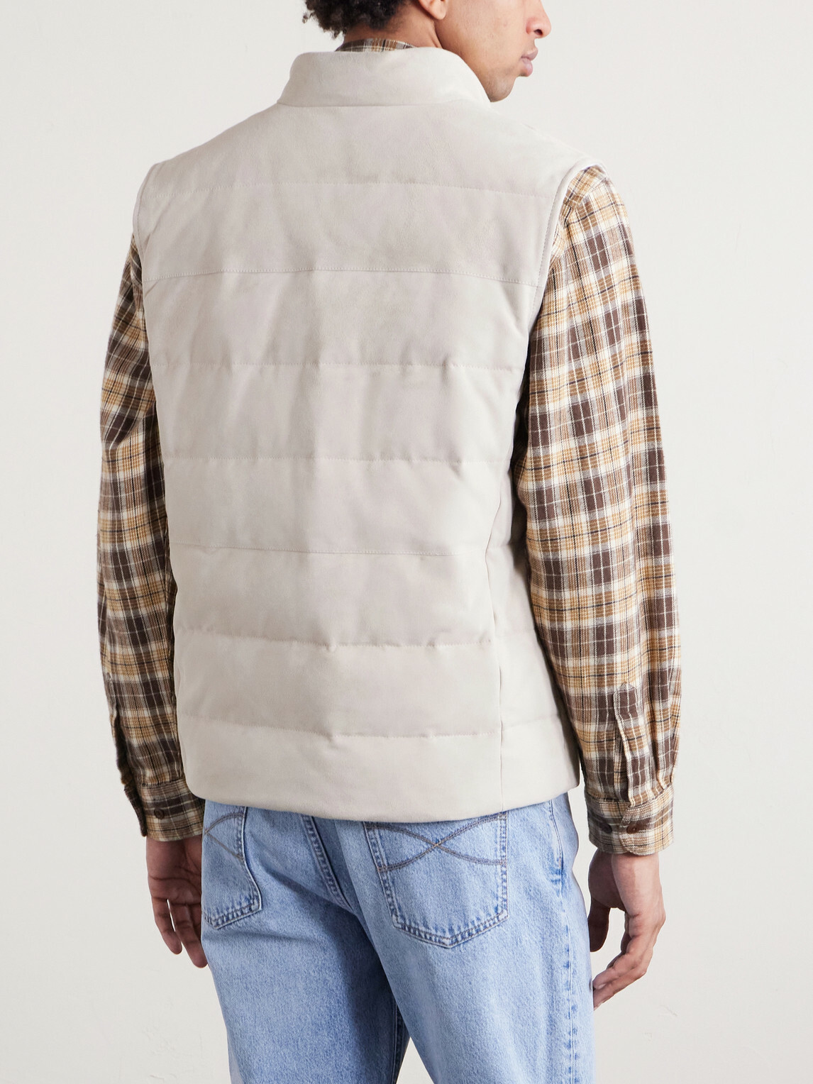 Eleventy - Reversible Suede Quilted Down Gilet - Neutrals