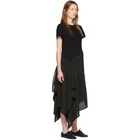 Loewe Black Satin and Jersey T-Shirt Dress