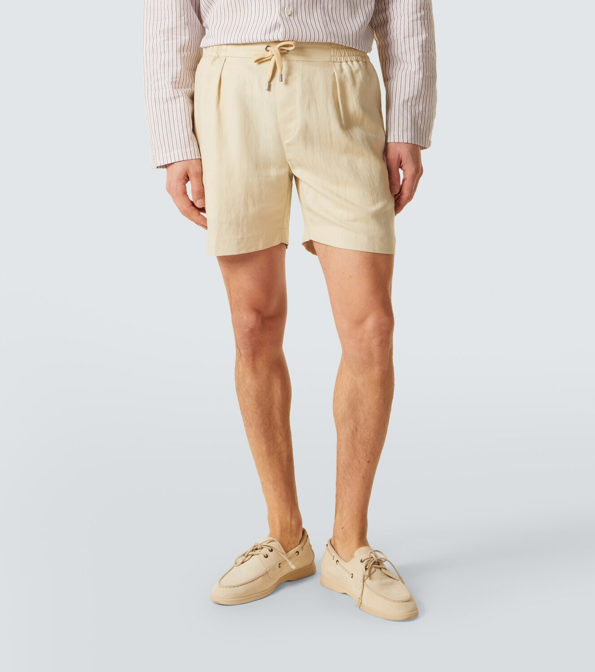 Ralph Lauren Purple Label Silk and linen pleated shorts