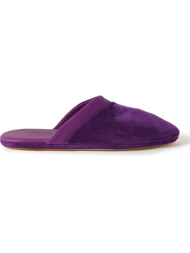 Photo: John Lobb - Knighton Leather-Trimmed Suede Slippers - Purple