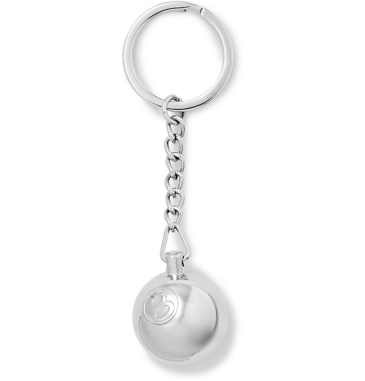 Photo: Stüssy - 8-Ball Logo-Engraved Silver-Tone Key Fob - Silver