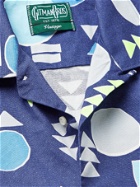GITMAN VINTAGE - Camp-Collar Printed Cotton Shirt - Blue