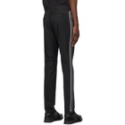 Valentino Black Wool and Mohair Stripe Trousers