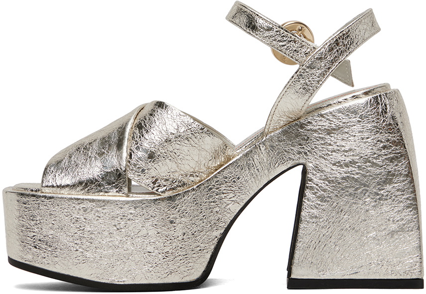 Nodaleto Silver Joni Heeled Sandals
