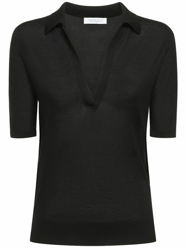 Photo: GABRIELA HEARST - Frank Cashmere & Silk Knit Polo Sweater