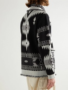 Alanui - Icon Shawl-Collar Cashmere and Linen-Blend Jacquard Cardigan - Black