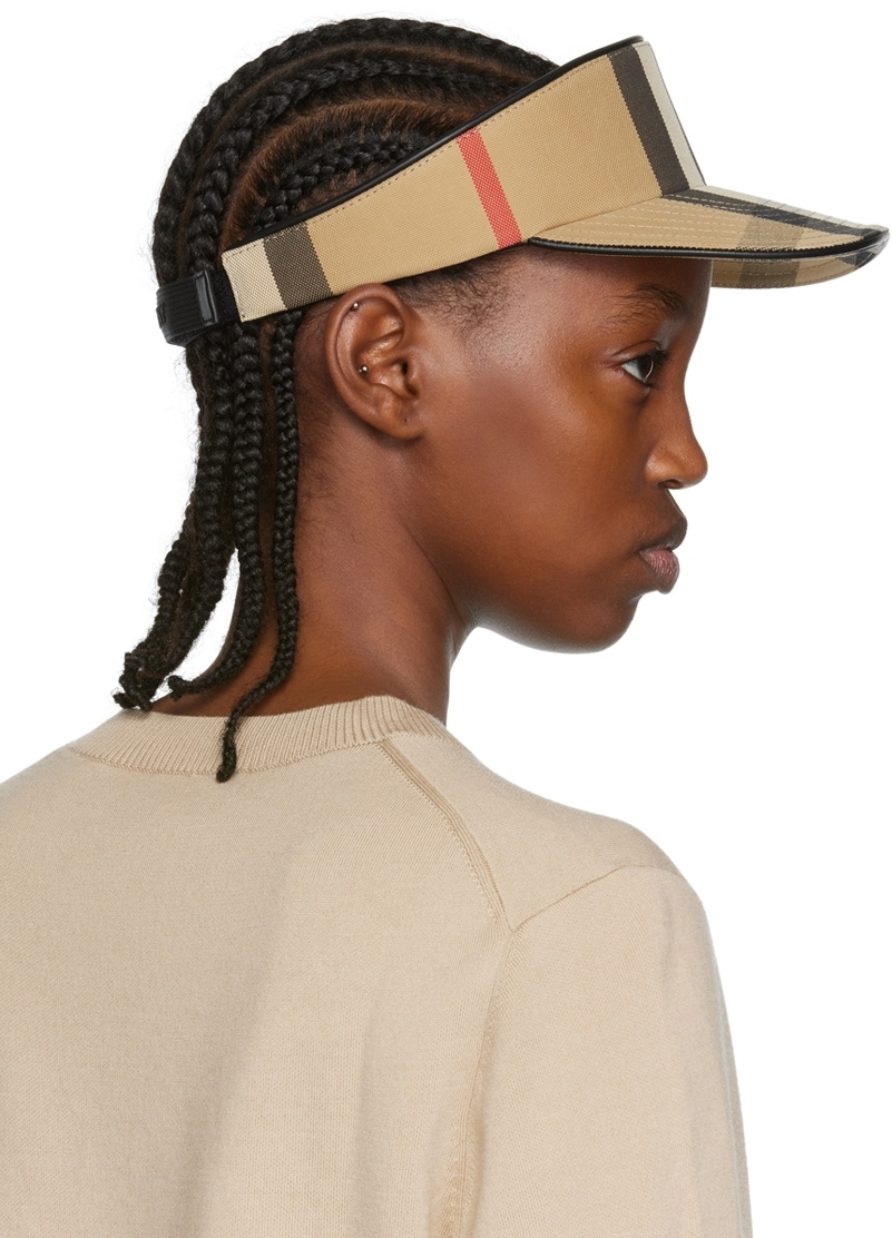 Visor Check Base Burberry Beige Check Cotton Visor Burberry