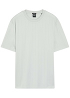 Boss Textured-knit Cotton T-shirt Light Blue