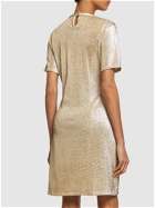 RABANNE Shiny Viscose Blend Jersey Mini Dress