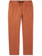 De Petrillo - Straight-Leg Lyocell, Linen and Cotton-Blend Drawstring Suit Trousers - Red