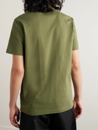 Moncler - Logo-Flocked Cotton-Jersey T-Shirt - Green