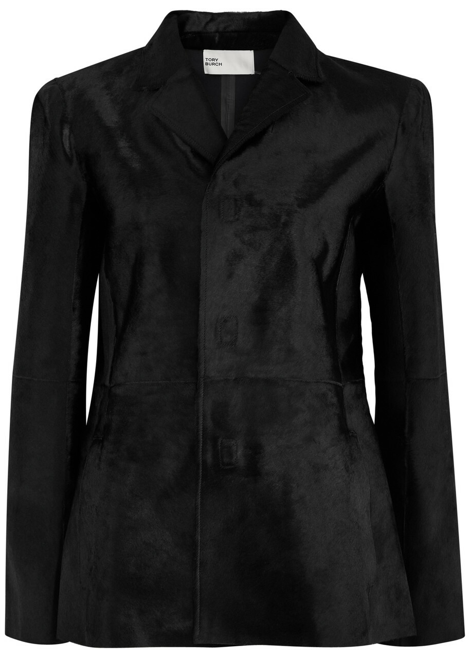 Tory Burch Calf Hair Blazer Black Tory Burch