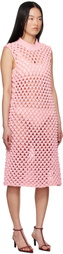 Jil Sander Pink Sleeveless Crewneck Midi Dress