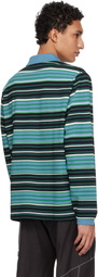 Craig Green Blue Fred Perry Edition Overprint Long Sleeve Henley Polo