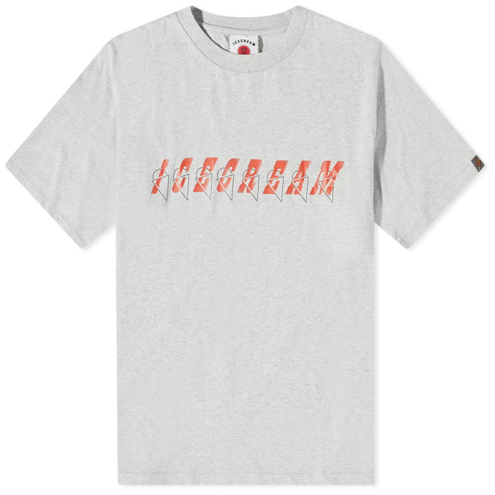 Photo: ICECREAM Men's Italic T-Shirt in Heather Grey