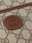 GUCCI - Leather-Trimmed Monogrammed Coated-Canvas Messenger Bag