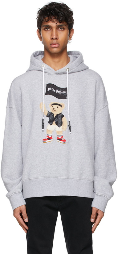 Photo: Palm Angels Grey Pirate Bear Hoodie