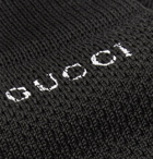 Gucci - Printed Waffle-Knit Stretch Cotton-Blend Socks - Men - Black