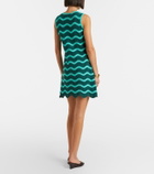 La DoubleJ Wavy crochet keyhole cotton minidress