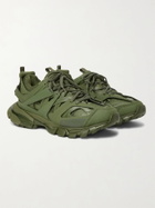 BALENCIAGA - Track Nylon, Mesh and Rubber Sneakers - Green