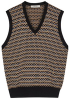 Lemaire Patterned V-neck Cotton-knit Vest Multicoloured 1