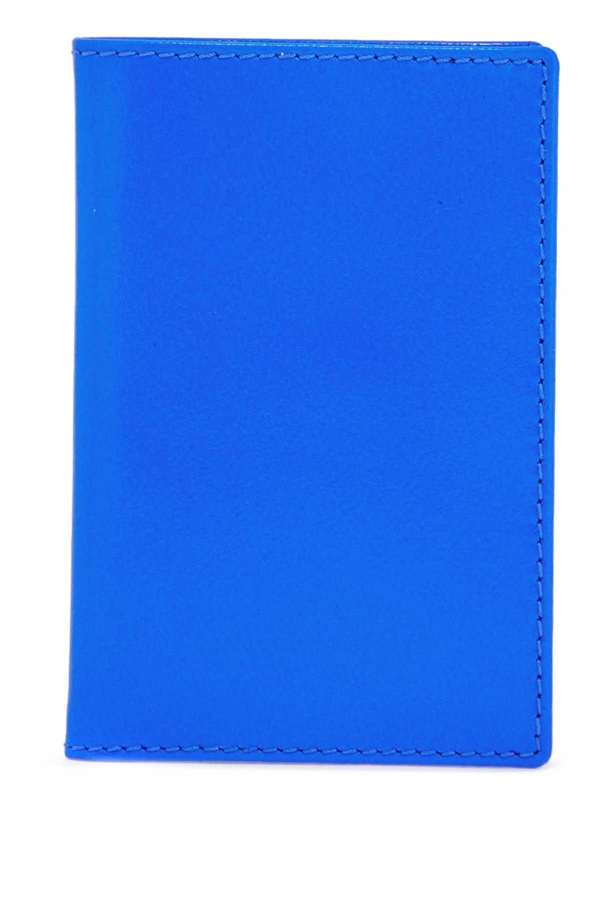 COMME DES GARCONS WALLET super fluorescent blue goat leather wallet with 3 compartments Blue