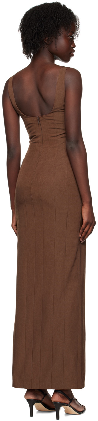 Staud Brown Portrait Maxi Dress