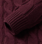 Lardini - Slim-Fit Cable-Knit Cashmere Sweater - Burgundy