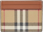 Burberry Beige & Brown Check Card Holder