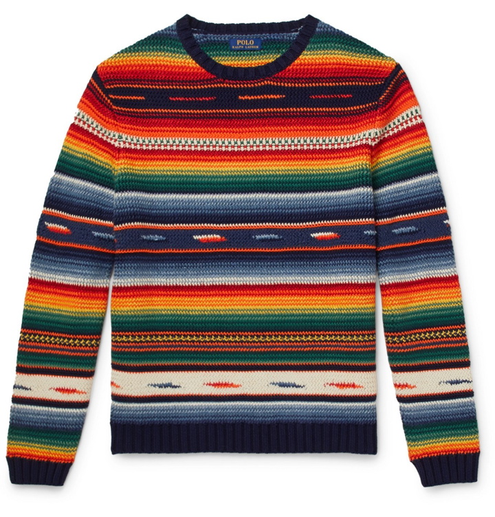 Photo: Polo Ralph Lauren - Striped Cotton and Linen-Blend Sweater - Multi