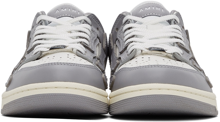 AMIRI Grey & White Skel Top Low Sneakers Amiri
