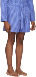 Tekla Blue Drawstring Pyjama Shorts