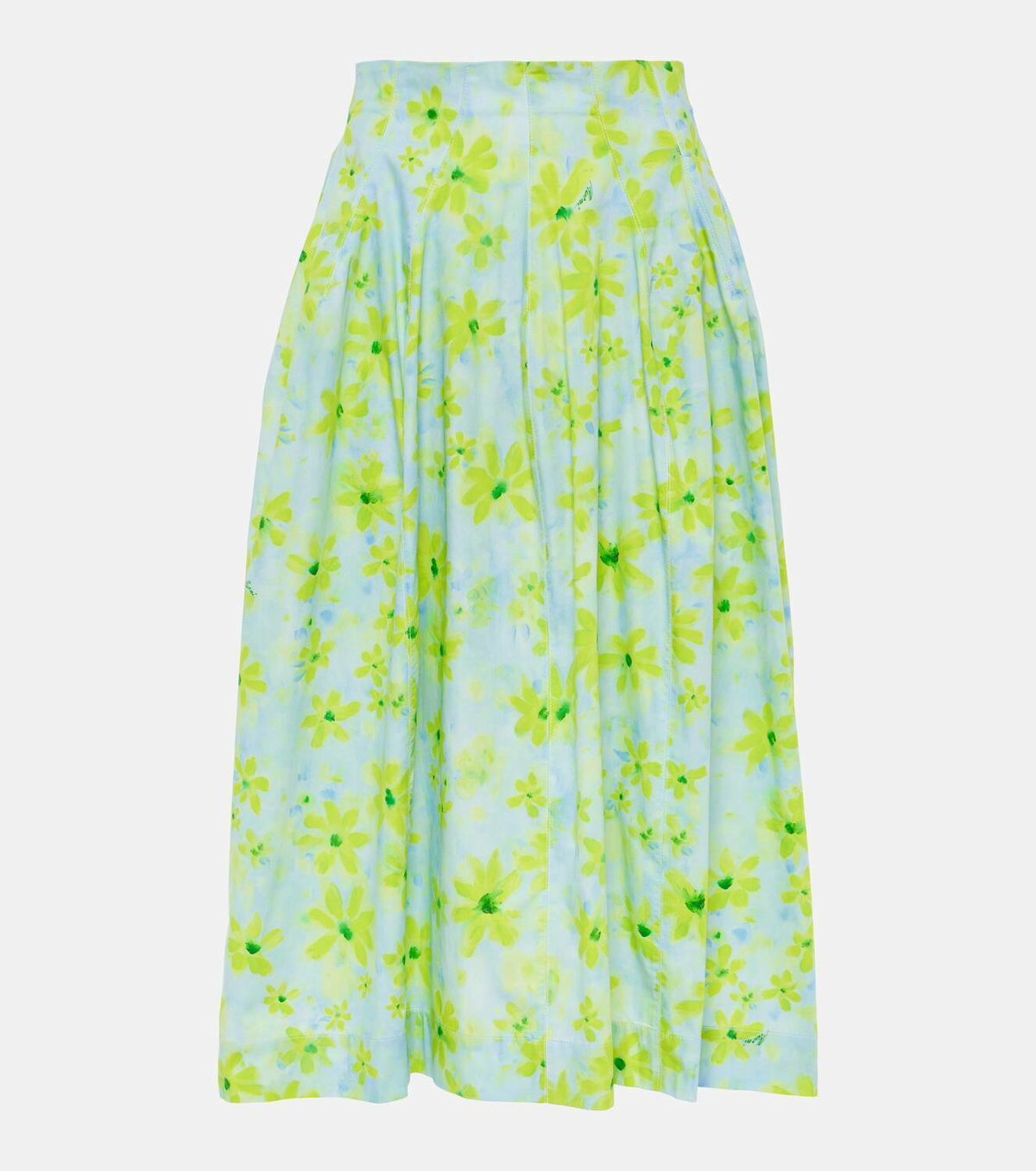 MARNI Girls Flower Print Skirt in White